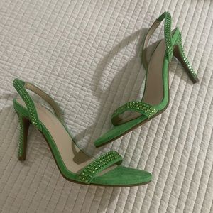 Marc fisher lime green rhinestone sandals